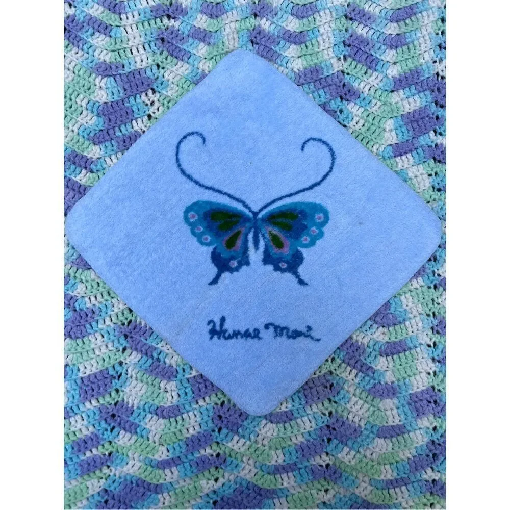 Vintage Butterfly Washcloths Set of 3
